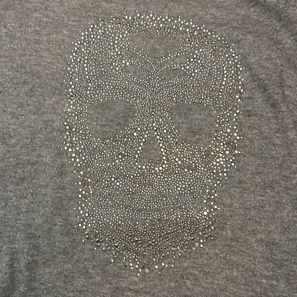 Zadig &  Voltaire Miss Deluxe CP Grey Cashmere Embellished Skull Sweater - Picture 5 of 7
